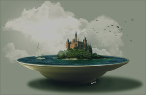 Castle on a dish