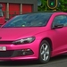 VW Scirocco pink Yazzie Belgian Licence Plate P1400140