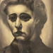 Houtskool achter glas - portret