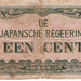 Nederlandsch indi 1942 1 Cent Japanse Bezetting a