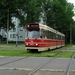 Passage van twee (drie) museumtrams en een GTL bij de Dedemsvaart
