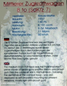 HALFTRACK MITTLERER ZUGKRAFTWAGEN 8ton 'SdKfz7' SINSHEIM Museum 2