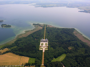 Chiemsee, slot herrenchiemsee, gezien vanuit de lucht