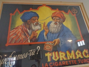 Posters in het caf weerwijze naar tabak