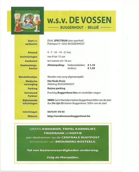 kwaktocht wsv de vossen buggenhout