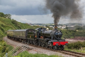 GWR 7800 Class 7827 Lydham Manor onderweg van Paignton naar Kings