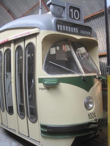 PCC's in loods bij de museumtram in Amsterdam