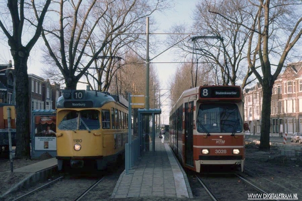 1180+3028 De tramlijnen 8 en 10 hebben elkaar niet zo erg lang ge