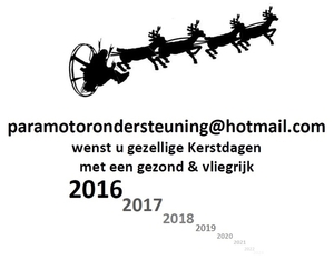 Kerstkaart paramotorondersteuning