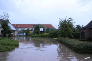 Wateroverlast 27-07-2014 aan het bufferbekken.