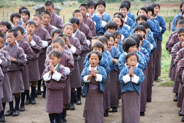 Bhutaanse schoolkinderen
