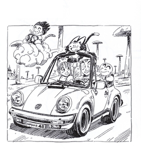 Dragonball_Akira-Toriyama_06_222_Porsche-911_Yamcha-Goku-Bulma-Kr