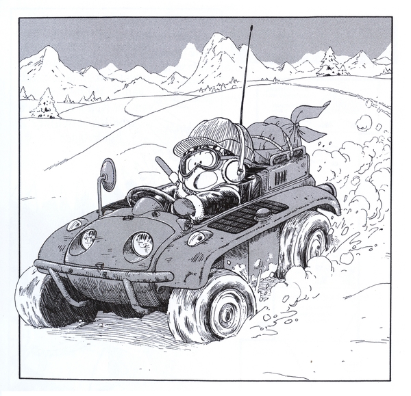 Dragonball_Akira-Toriyama_04_233_Goku_sneeuw-mobiel_oldtimer_Scan