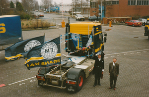 Verheggen gearriveerd per Vracht Taxi chauffeur Gerrit Cazemier