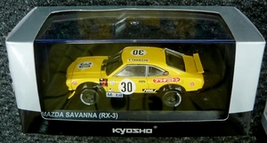 Kyosho_1op43_Mazda_RX-3-Savanna_geel-zwart_No30-1972_t-Takechi_03