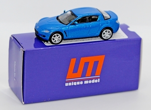 IMG_3098_Unique-Model_Dongguan-Qule_1op64_Mazda-RX-8_blauw_RHD_MX