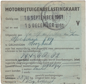 Belasting kaart 1961