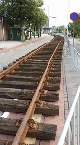 Aanleg van de tijdelijke trambaan