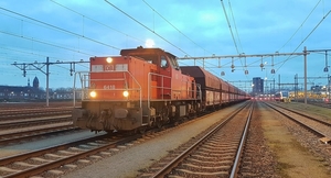 Loc 6418 vertrek gereed op Venlo, 14-02-2020. De loc droeg ooit d