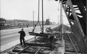 Afbreken van Trambaan Halfweg