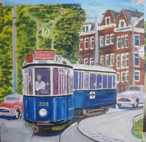 De blauwe werkspoor tram uit 1929