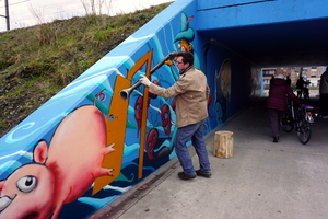 Streetart-Spoorweg-Fietsviadukt-Roeselare-