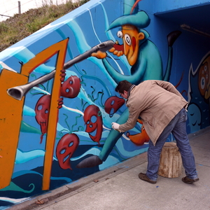 Streetart-Spoorweg-Fietsviadukt-Roeselare-