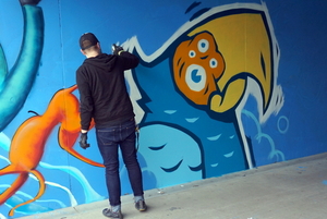 Streetart-Spoorweg-Fietsviadukt-Roeselare-