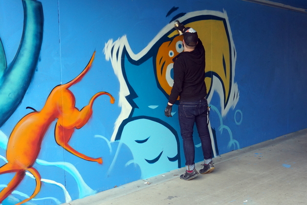 Streetart-Spoorweg-Fietsviadukt-Roeselare-