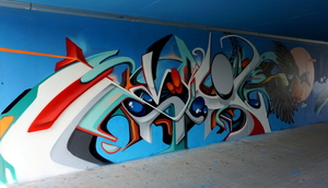 Streetart-Spoorweg-Fietsviadukt-Roeselare-