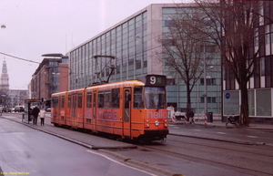 Chello(uitvoering 2), GVB 744, Lijn 9, Muiderstraat, 8 maart 2000