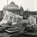 1973 Stormschade aan paviljoen 'Welkom' na de orkaan