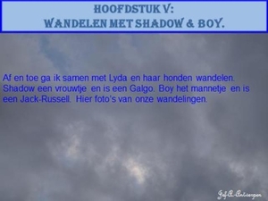 Hoofdstuk V Wandelen met Shadow & Boy.