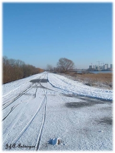 Op de dijk tussen Schelde en Noordkasteel.