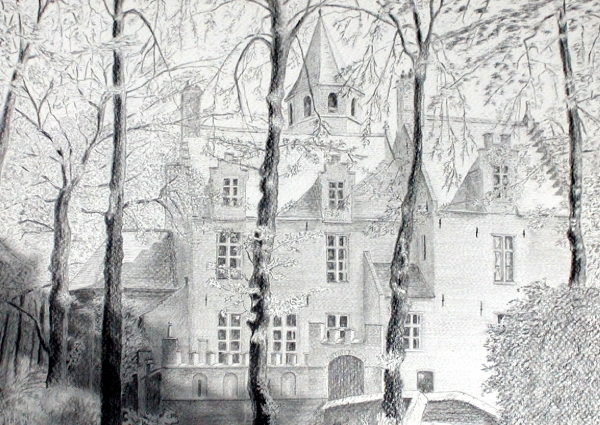 Kasteel van Beauvoorde.(potlood)