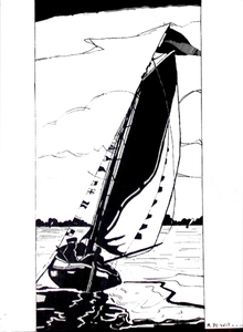 Zeilboot (Chinees inkt)