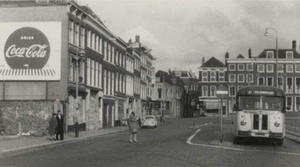 Turfmarkt, gezien naar de Nieuwe Haven 1960