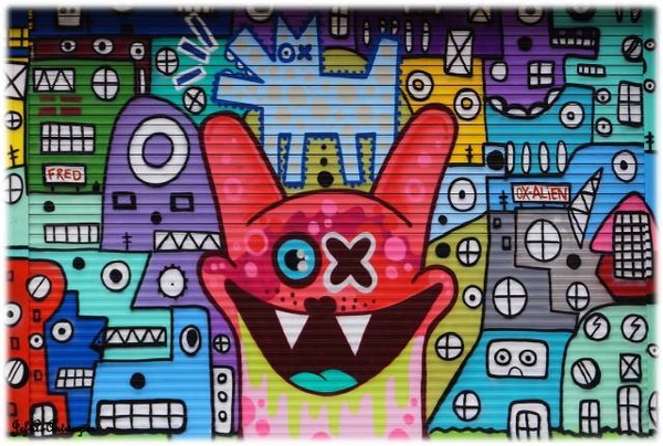 Antwerpen, 't Eilandje, Cadixwijk, Graffiti, Tekenkunst,