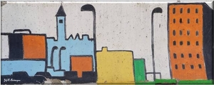 Tekening op betonnen blok, Kattendijkdok Oostkaai.