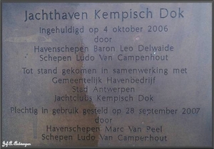 Gedenkplaat jachthaven Kempischdok.
