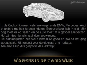 Wagens in de Cadixwijk.