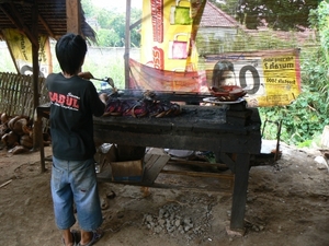 Het grillen van de vis