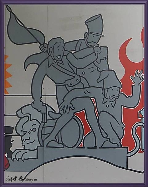 Antwerpen, Berchem, Villegaspark, Muurtekening, Graffiti, Stripmuur,