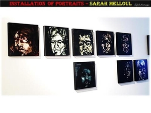 Installation of portraits – Sarah Melloul.