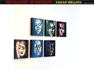 Installation of portraits – Sarah Melloul.