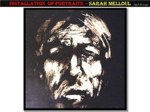 Installation of portraits – Sarah Melloul.