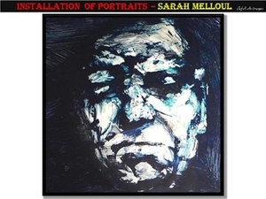 Installation of portraits – Sarah Melloul.