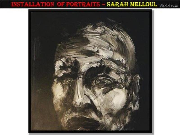 Antwerpen, Vernisagge, Gallery 15/17, Sarah Melloul, Acrylic, Cardboard, Protraits, Schilderij,