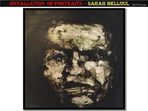 Installation of portraits – Sarah Melloul.