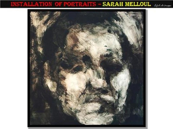 Installation of portraits – Sarah Melloul.